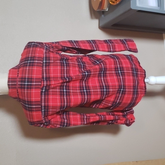 Merona checkered plaid fannel long sleeve button down shirt - Picture 4 of 6